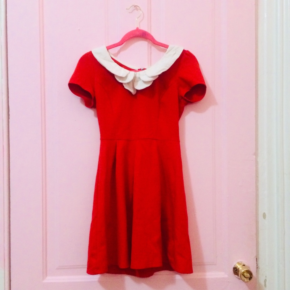 Red Peter Pan Collar Dress